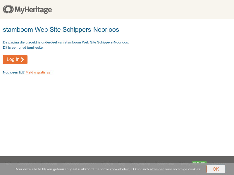 Screenshot van website