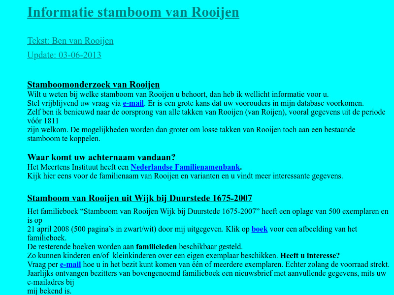 Screenshot van website