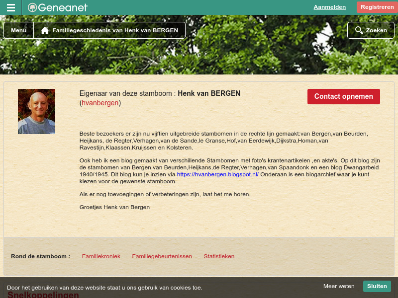 Screenshot van website