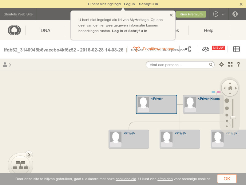 Screenshot van website