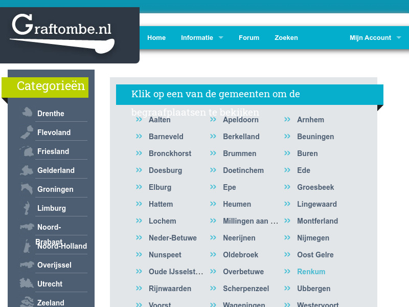 Screenshot van website