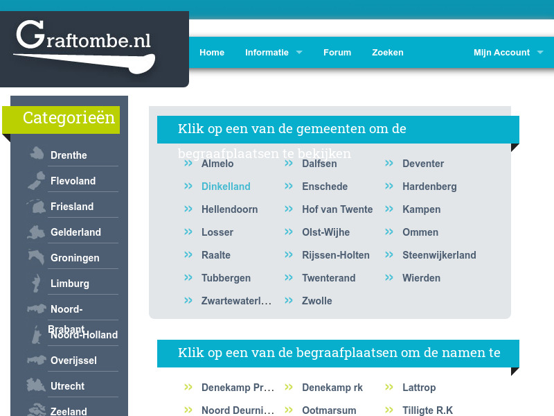 Screenshot van website