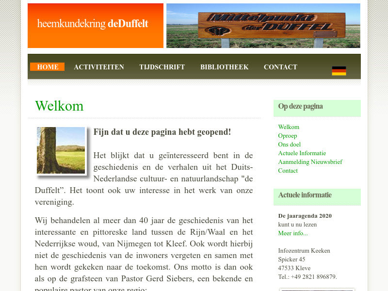 Screenshot van website