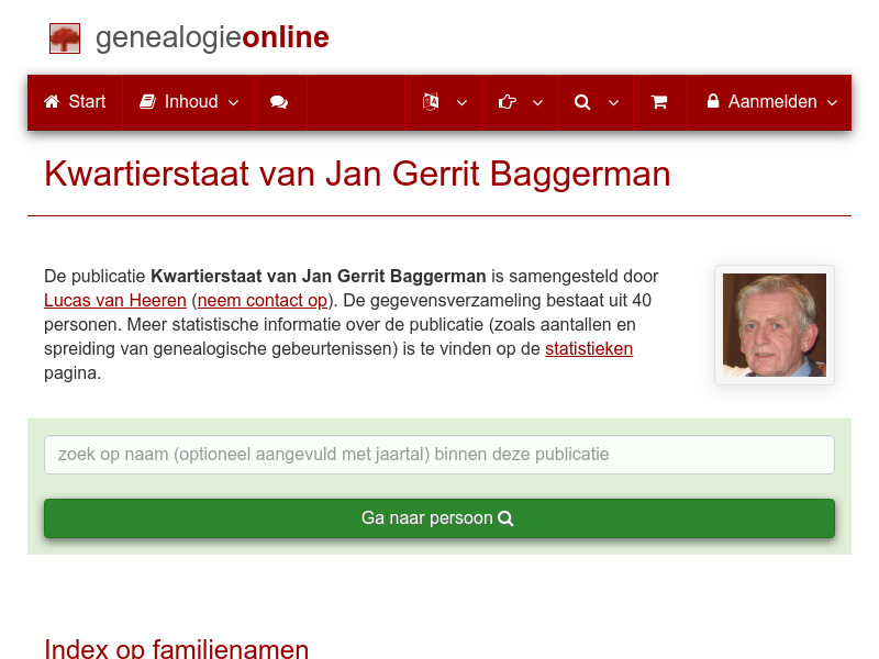 Screenshot van website