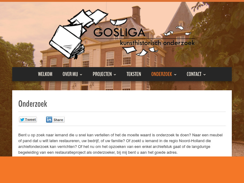 Screenshot van website