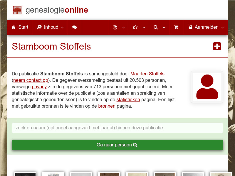 Screenshot van website