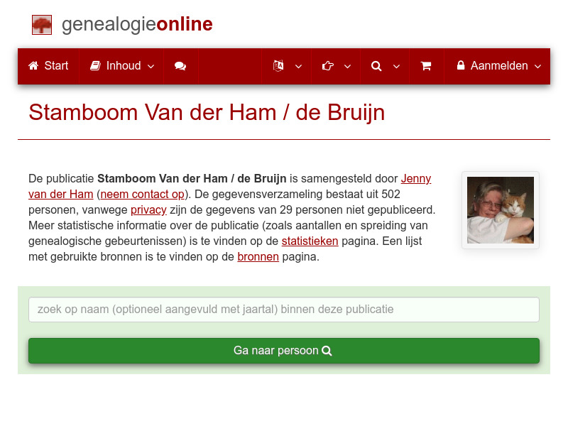Screenshot van website