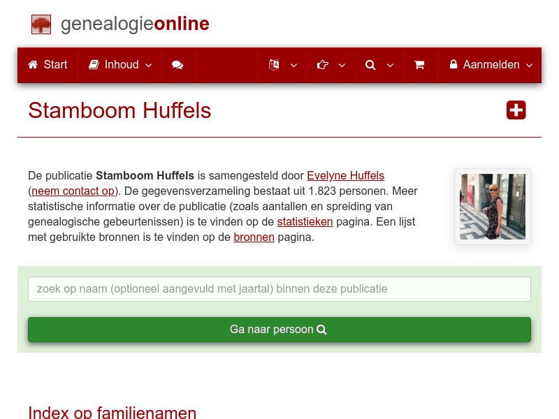 Screenshot van website