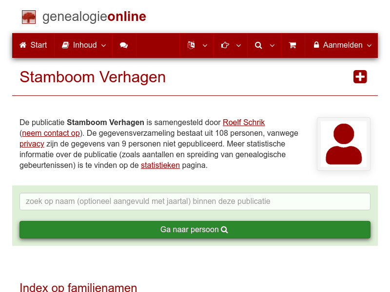 Screenshot van website