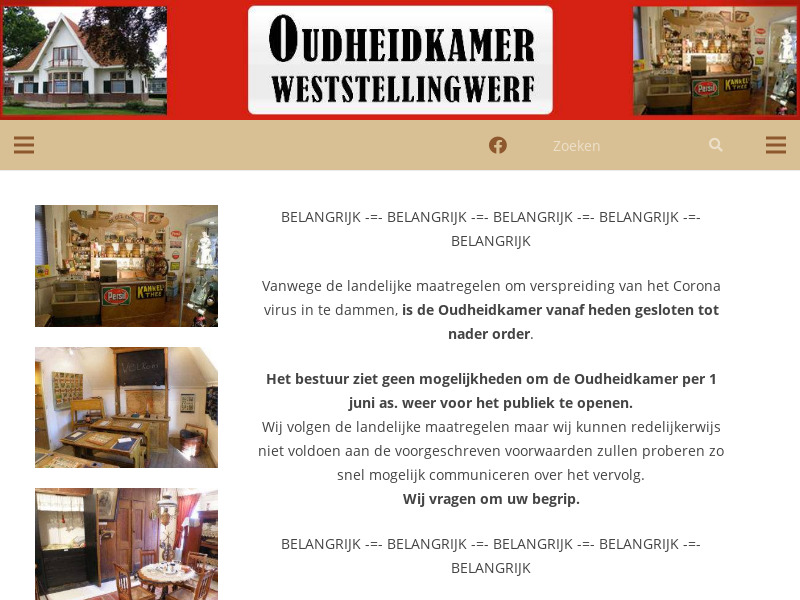 Screenshot van website