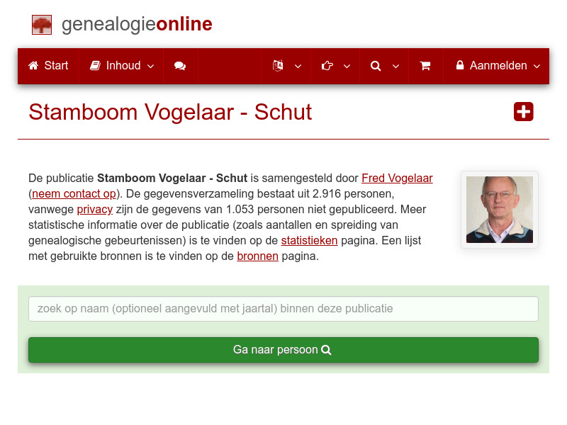 Screenshot van website