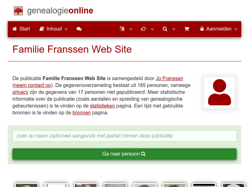 Screenshot van website