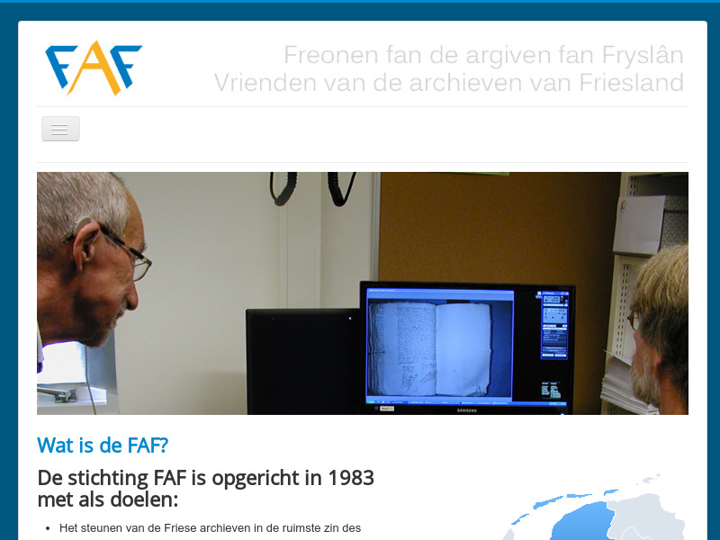 Screenshot van website