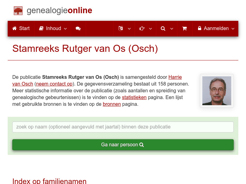 Screenshot van website