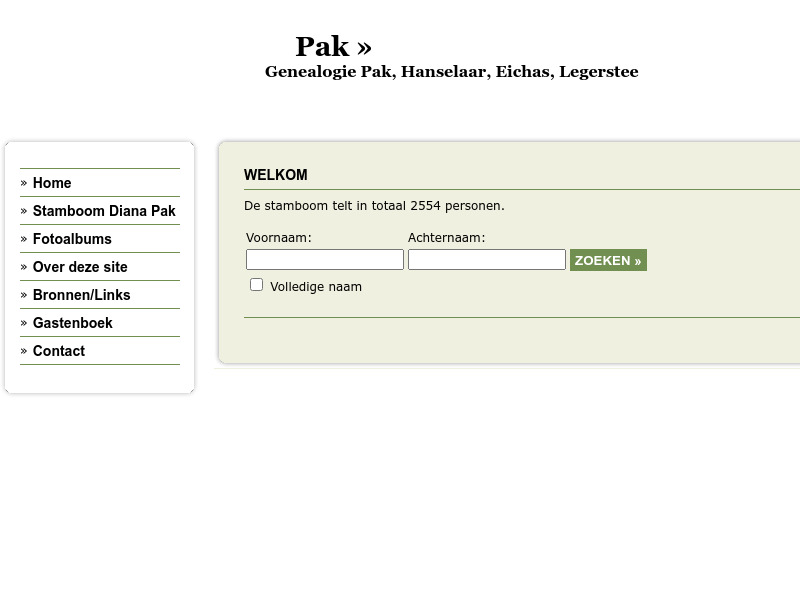 Screenshot van website