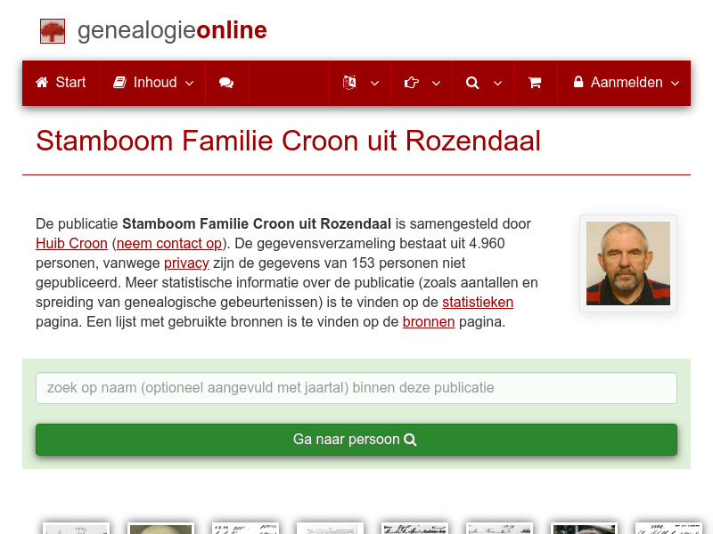 Screenshot van website