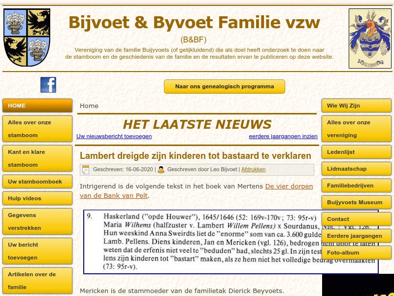 Screenshot van website