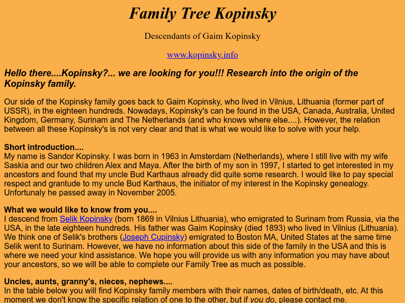 Screenshot van website