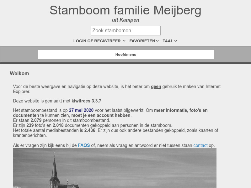Screenshot van website