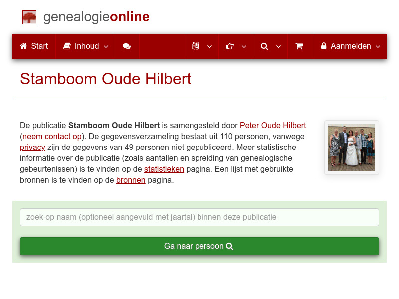Screenshot van website