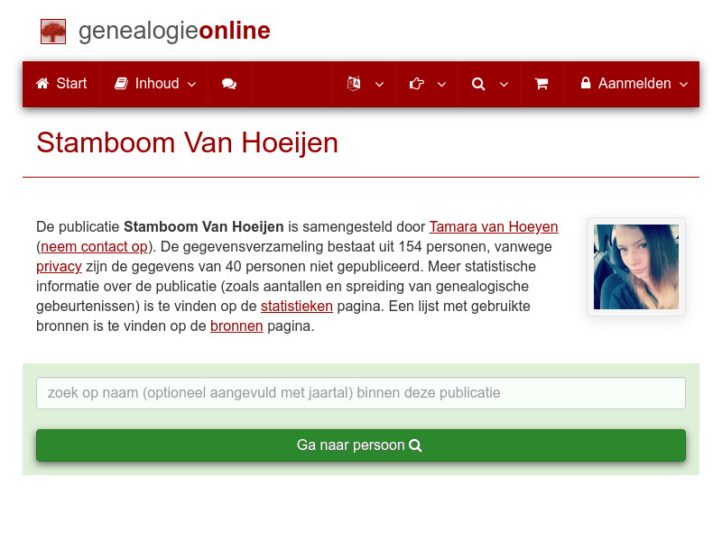 Screenshot van website