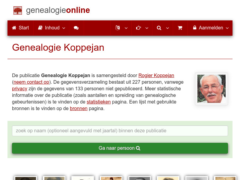 Screenshot van website