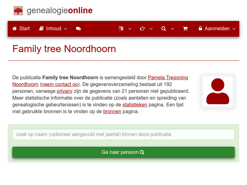 Screenshot van website