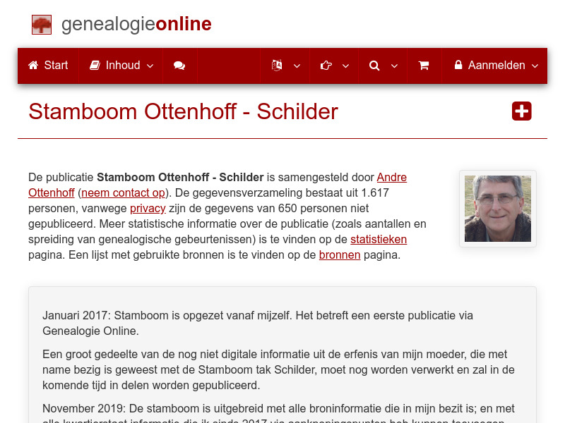 Screenshot van website