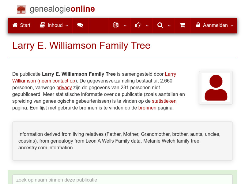 Screenshot van website