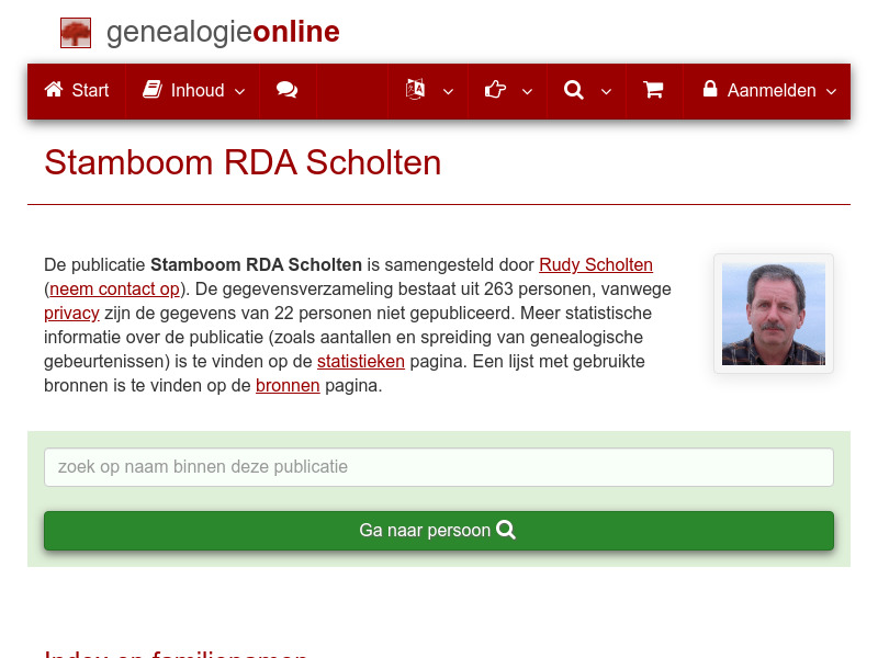 Screenshot van website