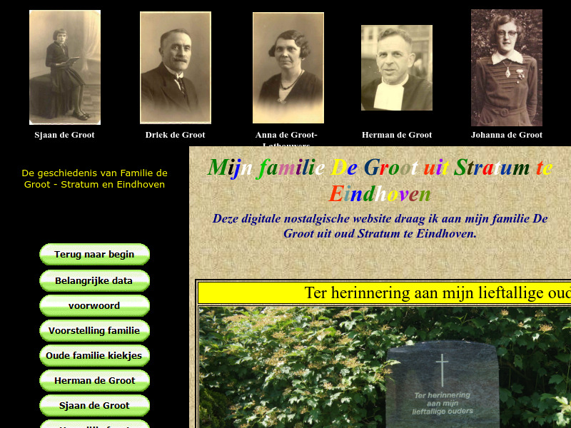 Screenshot van website