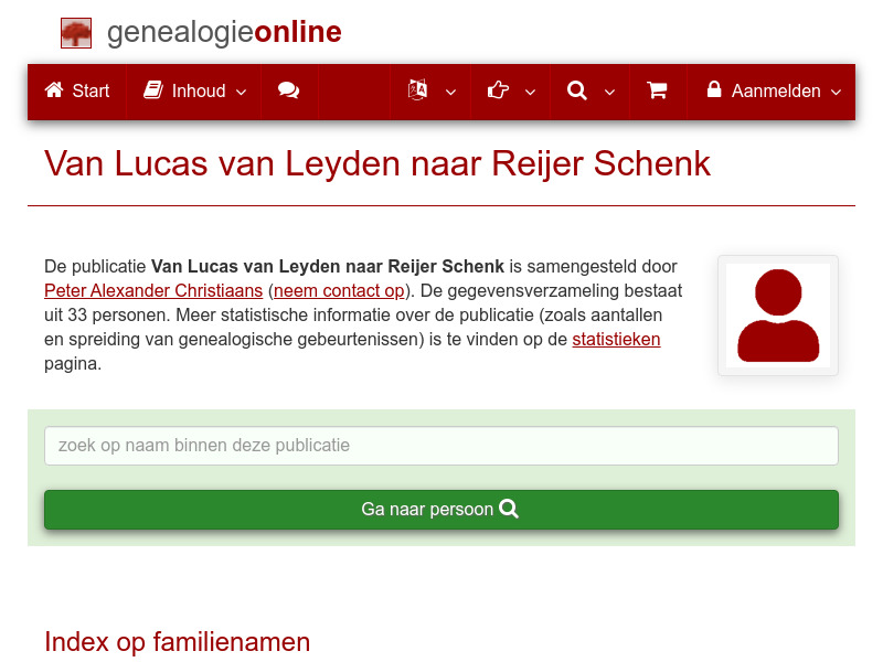 Screenshot van website