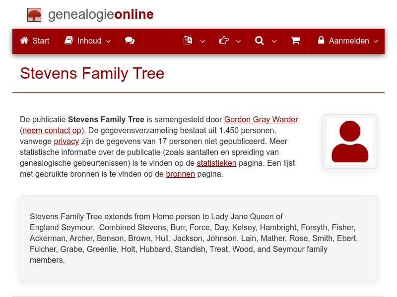 Screenshot van website