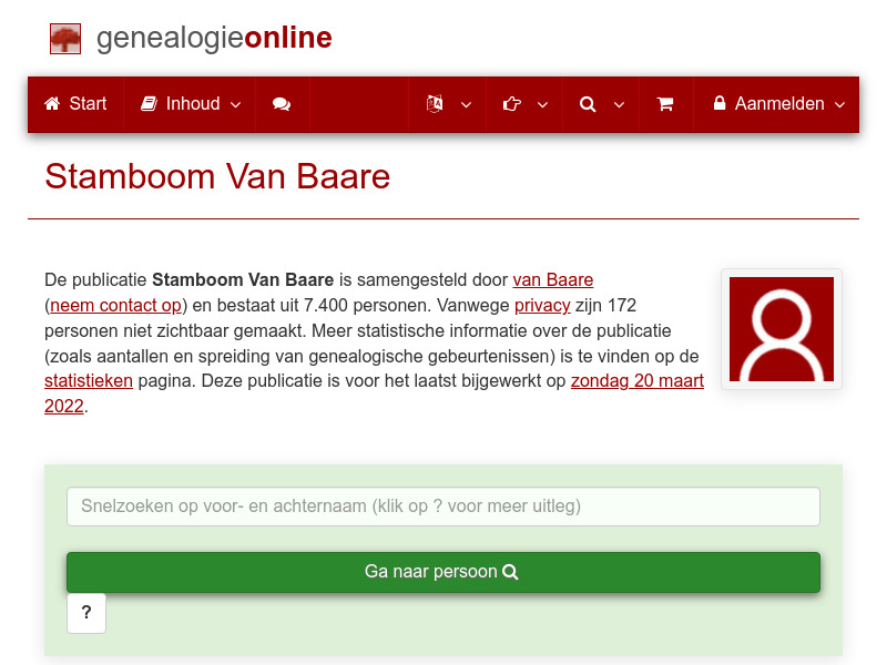 Screenshot van website