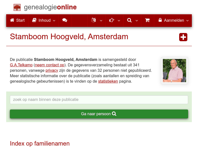 Screenshot van website