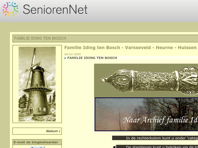 Screenshot van website