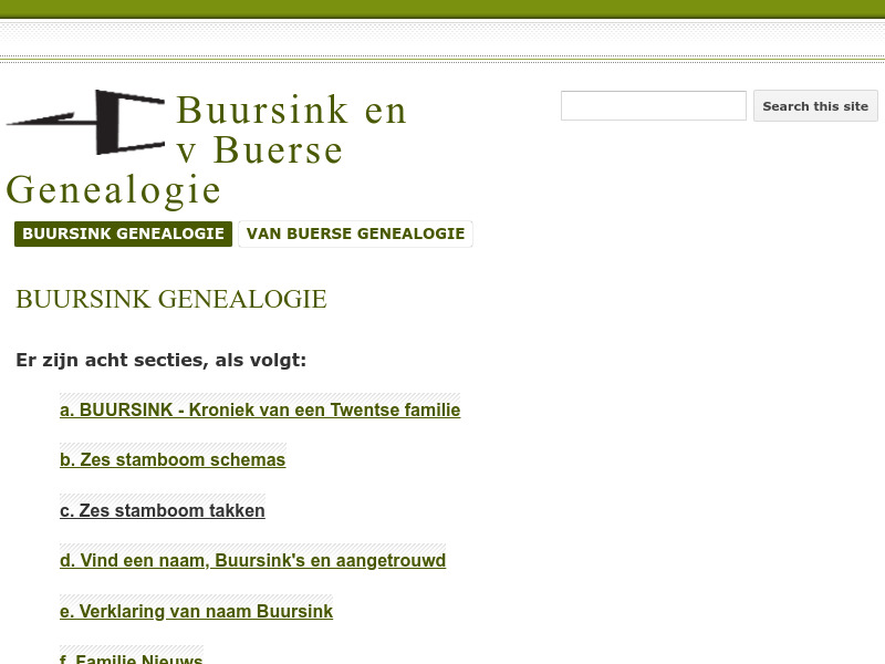 Screenshot van website
