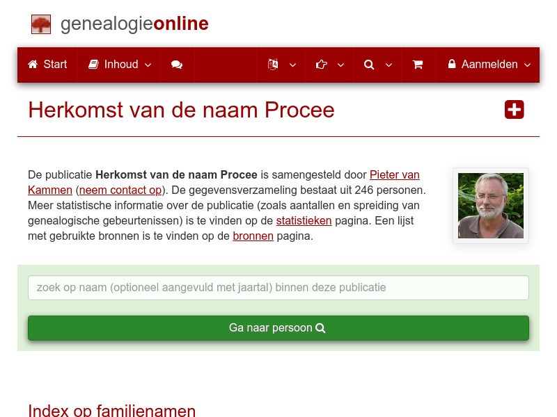 Screenshot van website