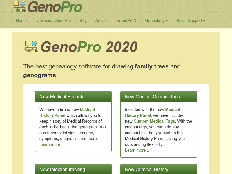 Screenshot van website