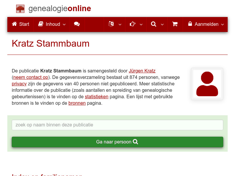Screenshot van website