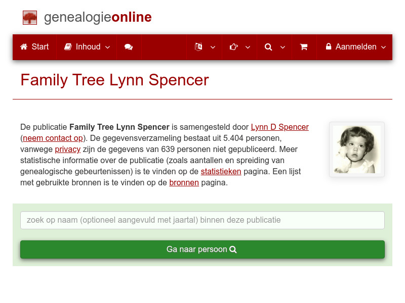 Screenshot van website