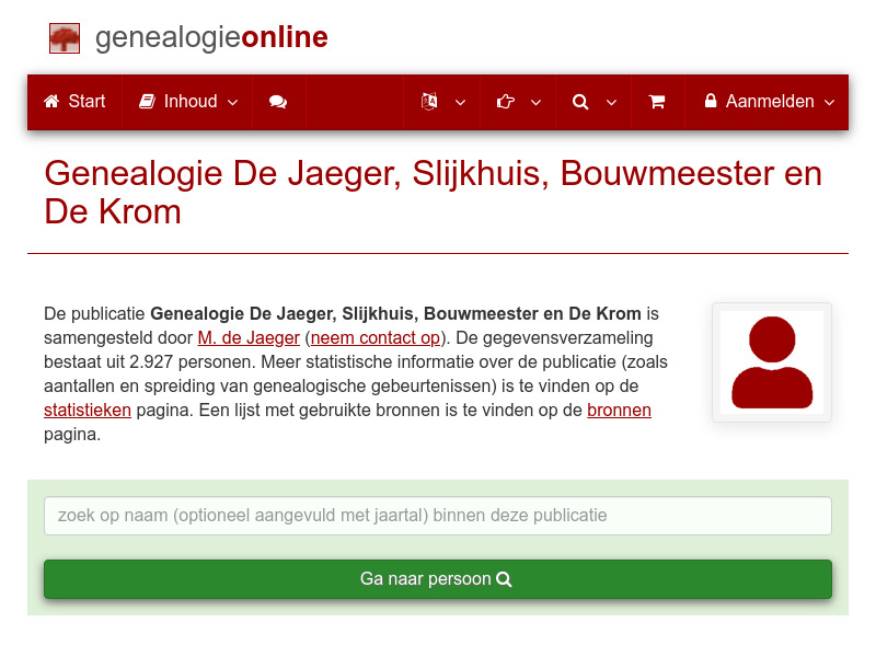 Screenshot van website