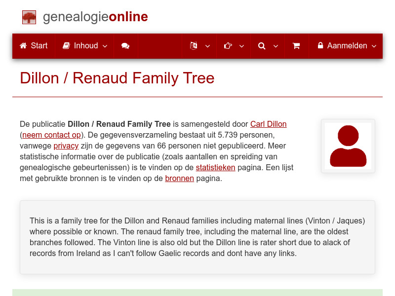 Screenshot van website