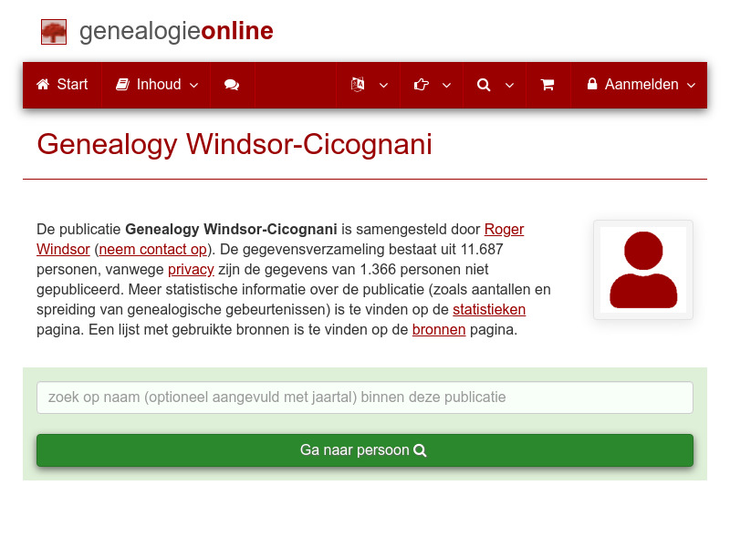 Screenshot van website