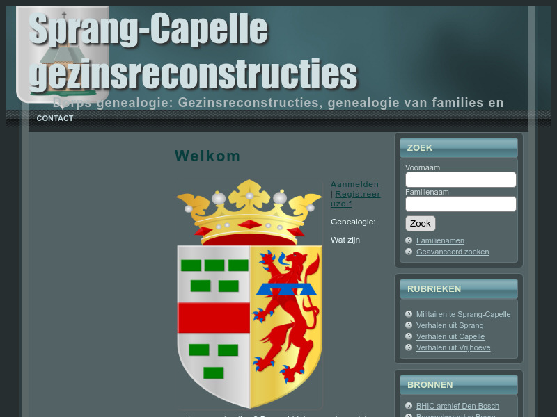 Screenshot van website