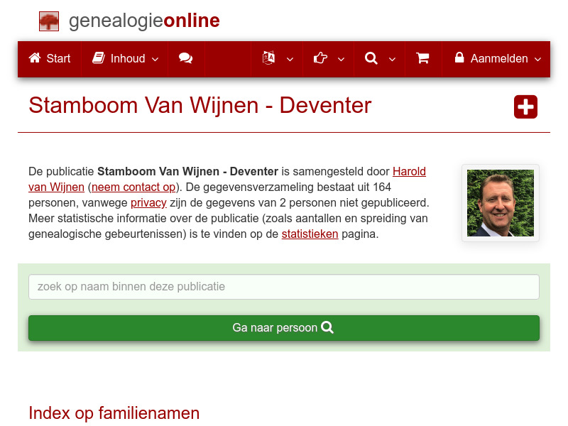 Screenshot van website