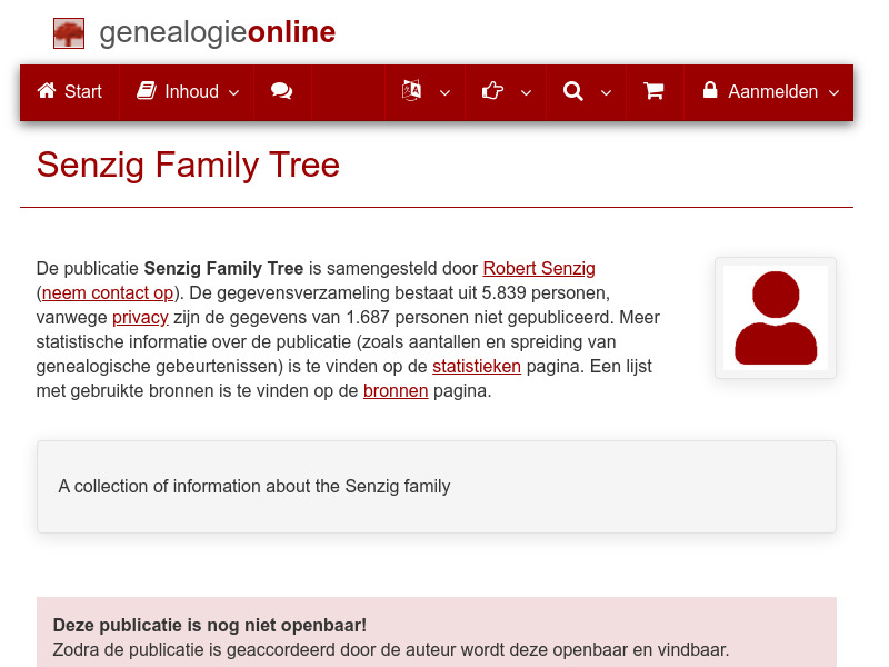 Screenshot van website