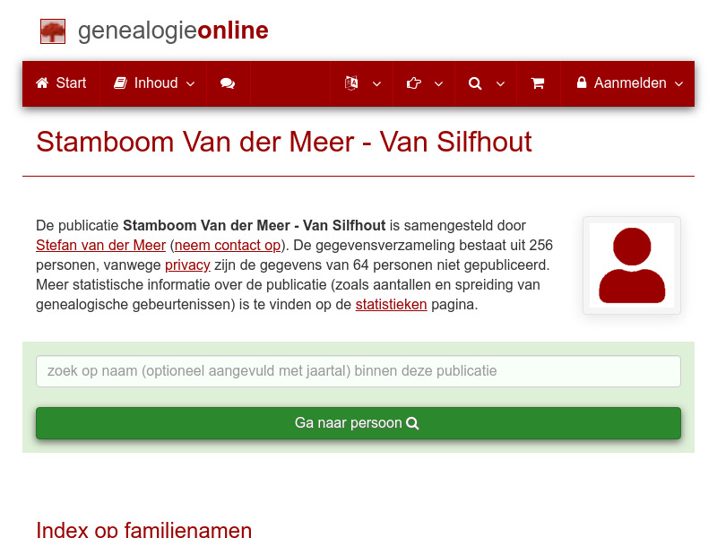 Screenshot van website