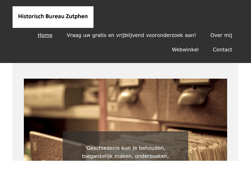 Screenshot van website