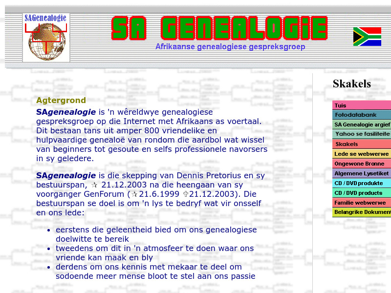 Screenshot van website